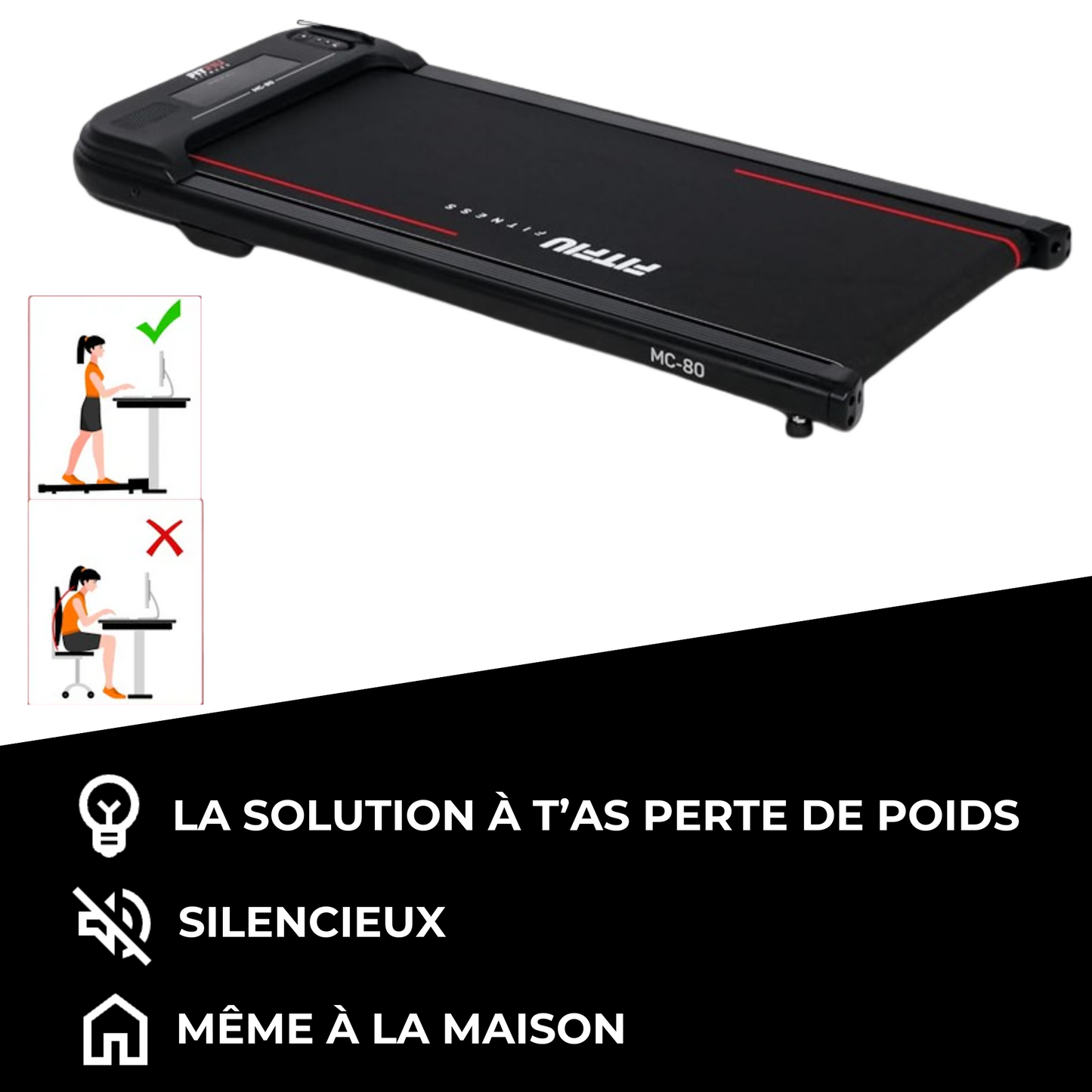 TAPIS DE MARCHE STEPSHOME AVEC TÉLÉCOMMANDE